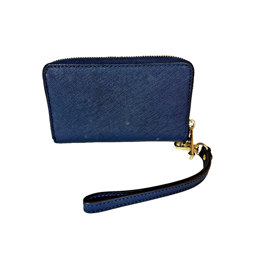 Michael Kors Navy and Gold Studded Grayson Wristlet Small Clutch - Picture 3 of 15